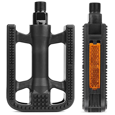 HASAGEI Pedales de bicicleta con diseño antideslizante clásicos, pedales de bicicleta, color negro, universales, aptos para bicicleta de montaña o urb