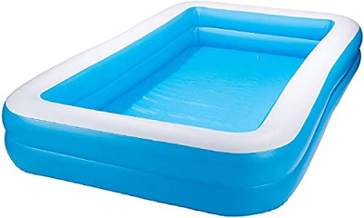FANIER Piscina Hinchable Rectangular, Grande Piscina Infantil Familiar Piscina Duradera para Patio,Jardín,Fiesta al Aire Libre, 2 Cámara de Aire Indiv