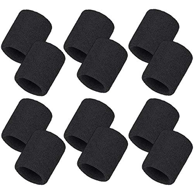 GOODGDN 12Pcs Muñequeras Deportivas Elástica Atlética para Deportes Suave Muñequera Sudor Pulsera Elásticas Muñequera Toalla para Fútbol, Baloncesto, 