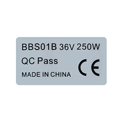 10 unids eBike Motor Pegatina BBS01B 36V250W 48V500W CE Etiquetas para Bafang Mid Drive Motor (36V250W) características