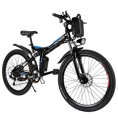 ANCHEER Bicicleta eléctrica de montaña, 26"/27,5 Pulgadas, Bicicleta eléctrica con batería de Litio de 36 V, 8 Ah/10 Ah/12,5 Ah y Marchas Shimano de 2