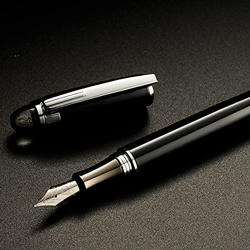 Plumas Estilograficas de metal punta fina 0.5mm de escritura trazo elegante,plumin fino recargable,pluma fuente y capuchon con cierre de giro,Incluye  en oferta