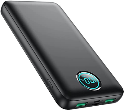 iPosible Batería Externa 30800mAh 25W PD + QC 4.0 Power Bank Carga Rapida USB C Bateria Portatil Movil Pantalla LCD y 3 Outputs para iPhone 12 Pro/12 