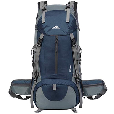 Lukasa Mochila de Senderismo 50L con Cubierta Impermeable, Mochila Trekking al Aire Libre, Bolsa para Caminatas Adecuada para Caminatas, Acampadas, De