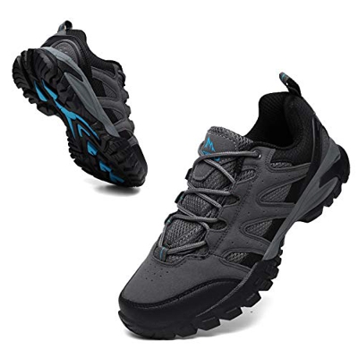 Zapatillas Trekking Hombres Calzado Mujer Senderismo Montaña Deportivas Trail Running Deporte Zapatos Antideslizante Ligeras Respirables Unisex Grigio