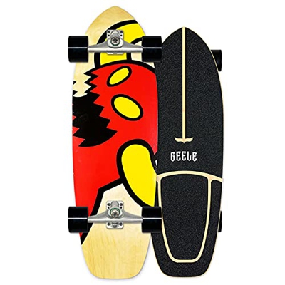 WRISCG Carving Skateboard Surfskate Cruiser Boards, Monopatín Surf simulado CX4, 78×24cm Arce Tablero Completa, Rodamientos de Bolas ABEC-11, para Ado