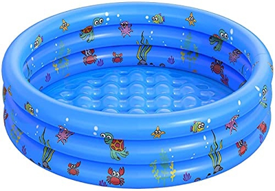 QASIMOF - Pataujero redondo para niños, piscina hinchable para niños, de PVC, piscina, suelo de temática Oceánica, para el jardín para niños, adultos 