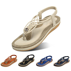 gracosy Sandalias Planas Verano Mujer Estilo Bohemia Zapatos de Dedo Sandalias Talla Grande Cinta Casuales Playa Chanclas Romanas de Mujer 2020 Azul N precio