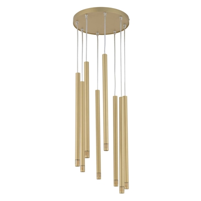 Lámpara colgante Sopel Laser, 8 luces, oro