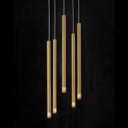 Lámpara colgante Sopel Laser, 5 luces, oro precio