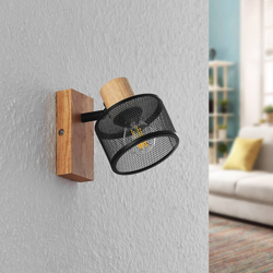 Lindby Evinora foco de pared de madera características