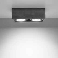 Foco de techo Solana hormigón angular 2 luces características