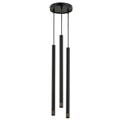 Lámpara colgante Sopel Laser, 3 luces, negro