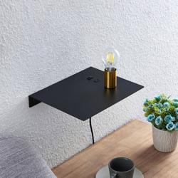 Lucande Malvina aplique, estante, USB, latón en oferta