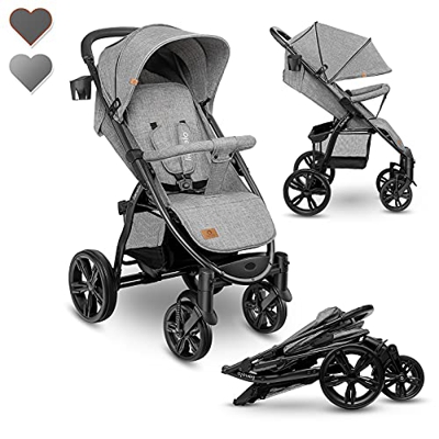 Lionelo Annet Silla de Paseo 58 x 86,5 x 110 cm Para niños hasta 22 kg 0-48M Ajuste del respaldo hasta posición horizontal Capucha XXL Plegable fácil 