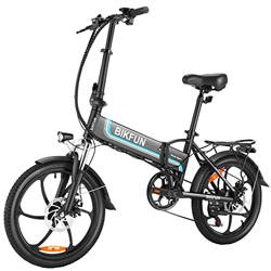 BIKFUN Bicicleta Electrica Plegable con Batería 48V 10Ah, Bicicleta Eléctrica Adulto de 20 Pulgadas, 350W Motor Sin Escobillas, Shimano de 7 Velocidad en oferta