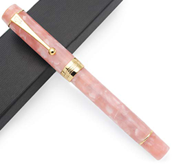JINHAO Century Tofu 100 18KGP Pluma estilográfica de resina chapada en oro (rosa, pluma media) en oferta