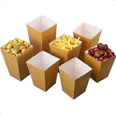 30pcs Cajas de Palomitas Cartón Caramelo Contenedor Cine Pequeñas Cajas de Palomitas de Maíz 9 x 6,3 x 13,6 cm