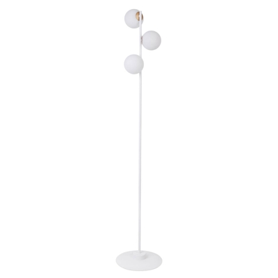 Lámpara de pie Gama 3 en blanco, 3 bolas vidrio