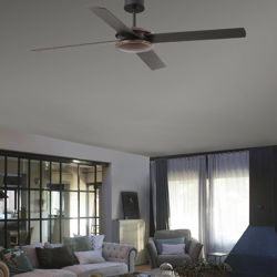 Ventilador de techo Polea negro/nogal opción WiFi precio