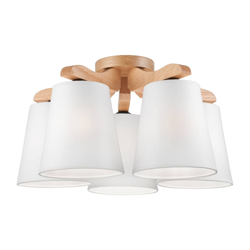 Plafón Hora, roble/blanco 5 luces precio