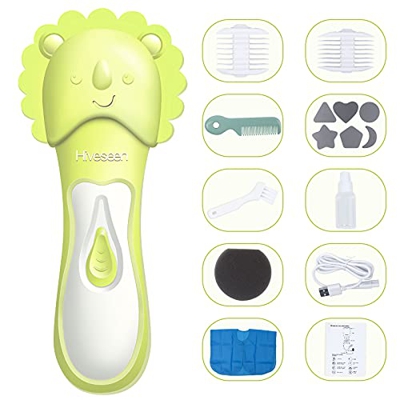 Hiveseen Maquina Cortar Pelo para Bebe, Cortapelos Silencioso para Niños con Tapa de Silicona y Safe Ceramic Blade, USB Recargable Inalámbrico Imperme