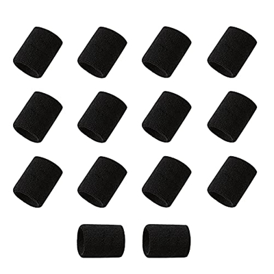 Tucireat Muñequeras Deportivas 14 Piezas Muñequeras Sudor Muñequeras Deportivas Elásticas de Algodón Muñequera Tenis para Mujeres Unisex Hombres Bádmi