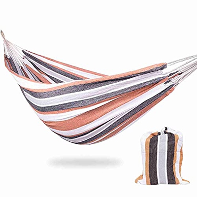 Hamaca de 200 x 150 cm, grande, de algodón, para 2 personas, tamaño XXL, capacidad de carga de hasta 200 kg, portátil, con bolsa de transporte, para t