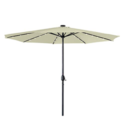 HENGMEI Sombrilla de Aluminio Ø 350 cm Parasol manivela Parasol con Luces LED solares para terraza jardín Playa balcón, Beige precio
