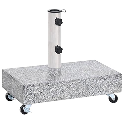 vidaXL Base de Sombrilla Pie Soporte Parasol Refugio de Sol Verano Jardín Patio Terraza Piscina Playa Estable Duradero Granito Gris Claro 45x25x8,3 cm
