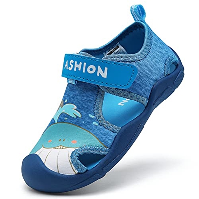 Zapatillas de Playa Piscina Natación Verano Zapatos de Agua para Niños Sandalias Cerrada de Secado Rápido,G Azul,21 EU