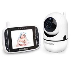 HelloBaby Monitor de Vídeo para Bebé con Cámara Remota, Panorámico y Zoom Panorámico, Pantalla LCD a Color de 3,2", Visión Nocturna Infrarroja, Visual en oferta