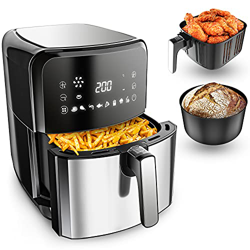 VANDENBERG Freidora de aire caliente - 5,5L - 12 programas - 1700W - Airfryer - Sin aceite&grasa - Cesta para pan&fritura - Revestimiento antiadherent en oferta