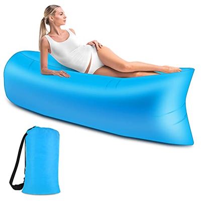 Sofá inflable del aire de la tumbona (azul)