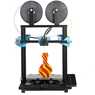 la impresora 3D SOVOL SV02O con la extrusora dual, la placa base silenciosa TMC2208, la fuente de alimentación Meanwell y la pantalla táctil de 4.3 pu