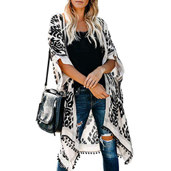 Jywmsc Chaqueta de Playa de Manga Corta para Mujer con Estampado de Kimono, Talla única en oferta