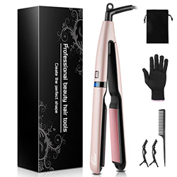 Culwad Plancha de pelo con placa de cerámica de 25 mm, temperatura de 160 ℃ a 230 ℃, pantalla digital, doble voltaje, apagado automático en oferta