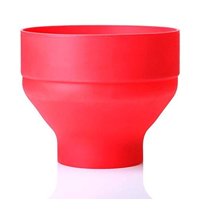 N/V Silicona palomitas de maíz tazón horno microondas doblado cubo de palomitas de maíz creativo resistente a alta temperatura grande cubierto cubo de