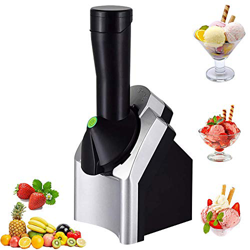 Máquina de helados eléctrica, portátil para hacer helados para uso doméstico, frutas y postre congelado (plata) características