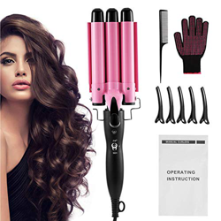 DazSpirit Rizador de Pelo 3 Tubo 22 mm, Rosa Rizador Pelo 180 °C/210 °C, Ondas Pelo Curling Hair con Artilugios de Peluquería precio