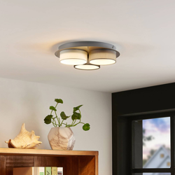 Lindby Aviola plafón LED con 3 pantallas textiles precio