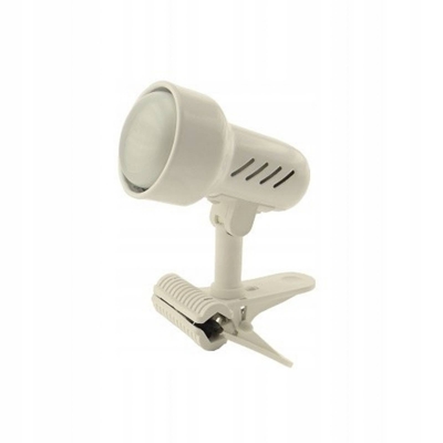 Lámpara de pinza KM White con cable y enchufe, E14
