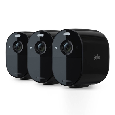 Arlo Essential cámara exterior, set 3 ud, negro