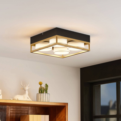 Lindby Bymera plafón LED angular, 4 luces en oferta