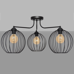 Plafón Cumera con pantallas jaula, 3 luces en oferta