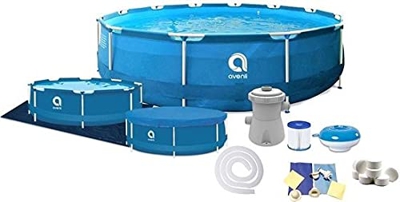 Avenli Piscina – 366 x 76 cm – Completo con filtro, bomba y tapa – Azul