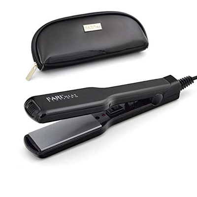 FARI - Plancha de pelo de viaje, mini plancha de pelo de cerámica turmalina con bolsa de viaje, doble tensión 180 °C (2.50 cm)