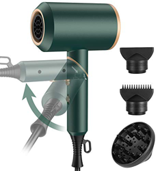 ElectriBrite - Secador de viaje plegable, pequeño, 2000 W, 400 g, iones ligeros, con 2 boquillas y 1 difusor para rizos, silencioso para familias y pe en oferta