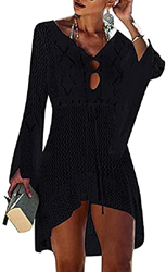 UMIPUBO Vestido de Playa Mujer Suelto Pareos Playa V-Cuello Camisolas y Pareos Ganchillo Vendaje Bikini Traje de Baño Cover up Tunica Talla Grande precio