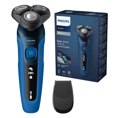 Philips S5466/18 Afeitadora Serie 5000 en seco y húmedo, Cuchillas ComfortTech, Cabezal flexible 360º, Pantalla avanzada, Recortador de precisión Smar